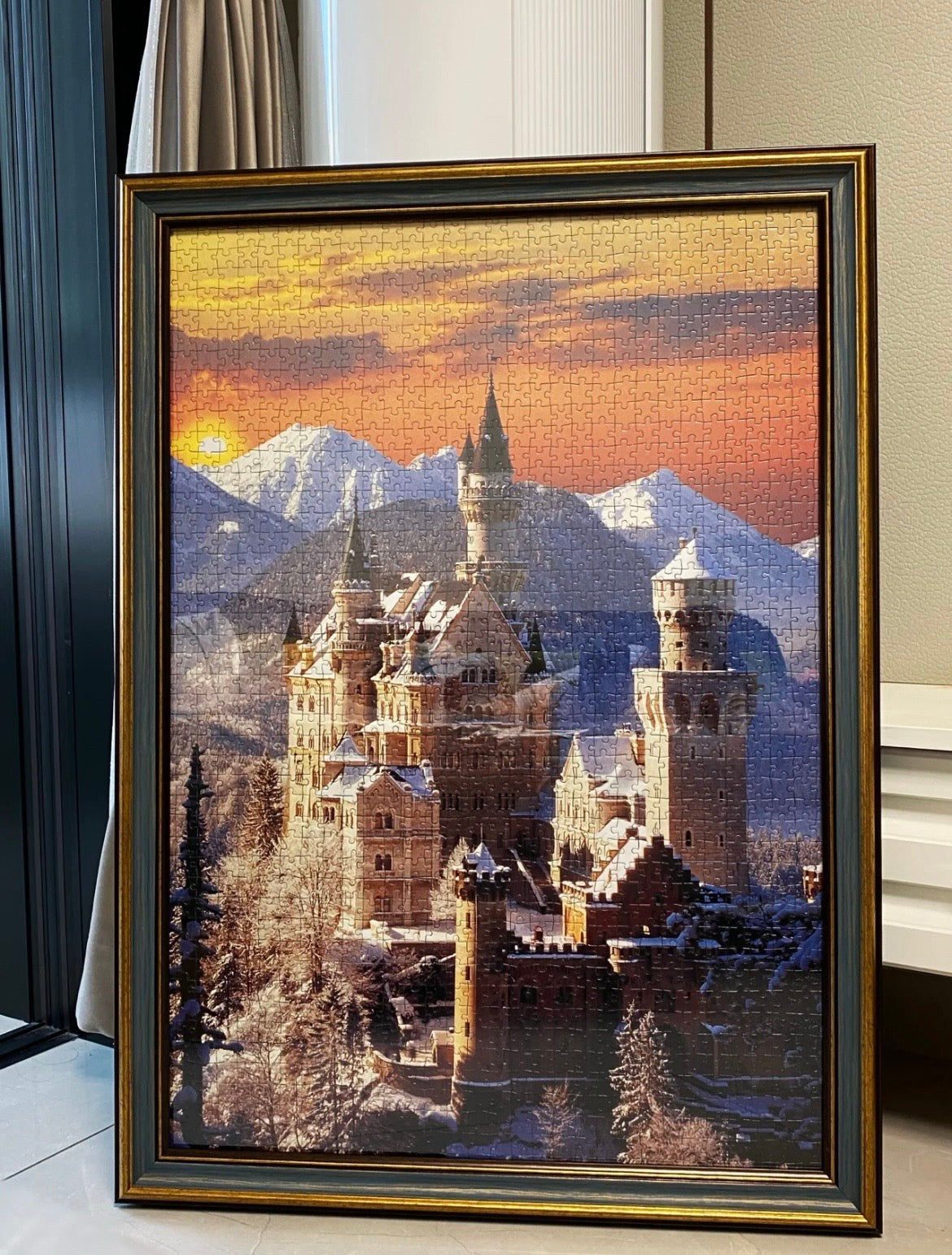 Winter Sunset Swan Castle 1500 piece puzzle