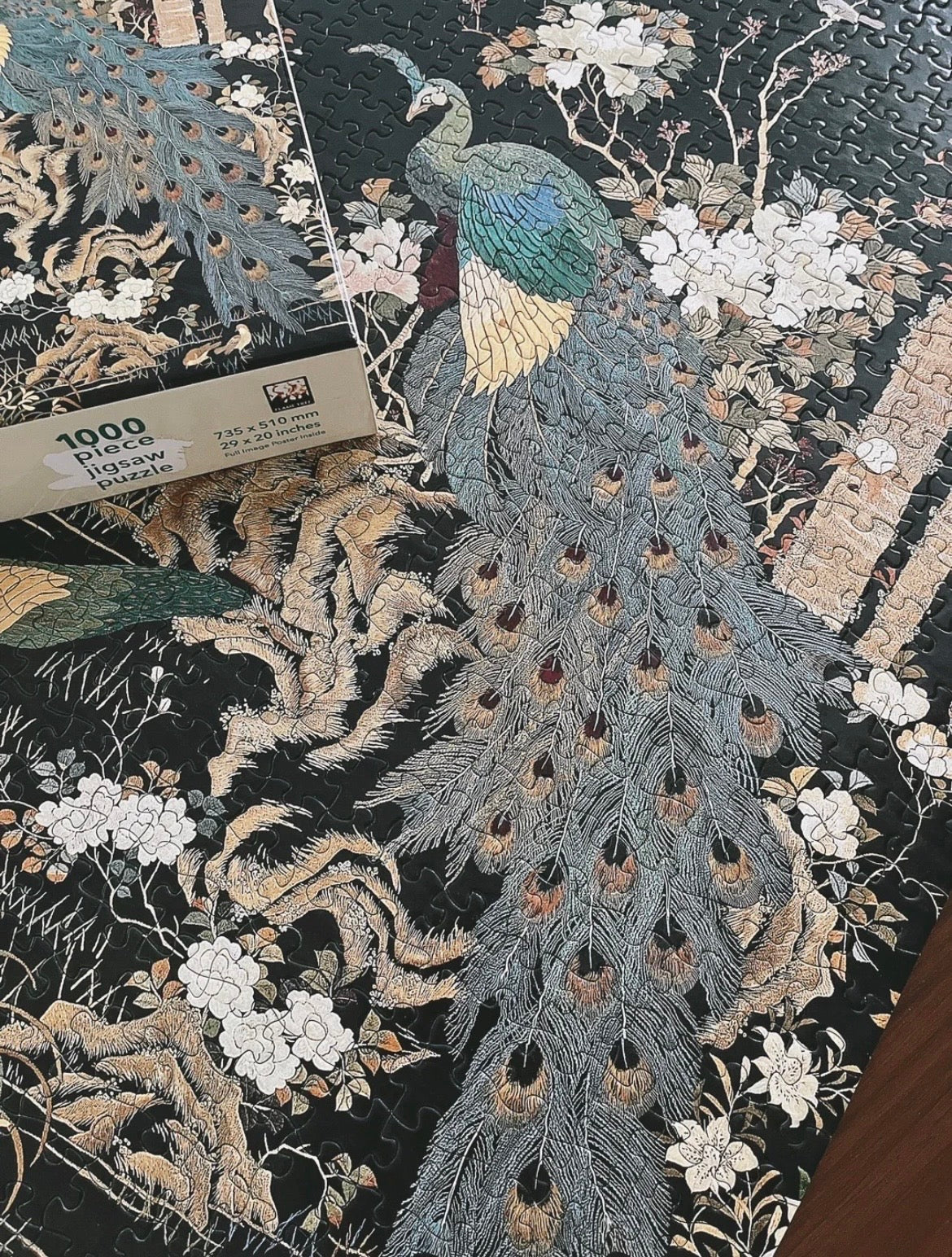Peacock Embroidery 1000 piece puzzle